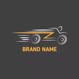 Dynamic Gray Motion Graphic Representing Motorcycle Brand Logo Template
