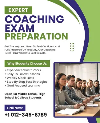 Dynamic Green Academic Exam Coaching Preparation Flyer Template