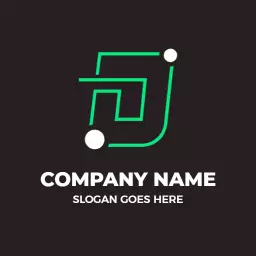 Dynamic Green and Black D Letter Design for Branding Logo Template