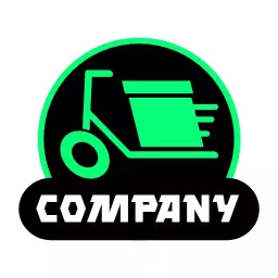 Dynamic Green and Black Delivery Equipment Representing Logistics Logo Template