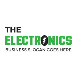 Dynamic Green and Black Design Showcasing Electronics Logo Template