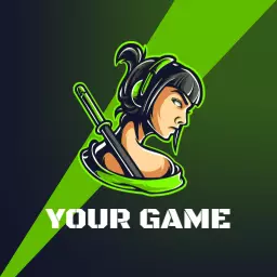 Dynamic Green and Black Esports Character Representation Logo Template