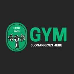 Dynamic Green and Black Gym Fitness Logo for Strong Workouts Logo Template