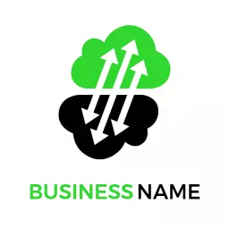 Dynamic Green and Black Market Trends in Trading Logo Template