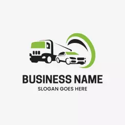 Dynamic Green and Black Transportation Vehicles Logistic Logo Template