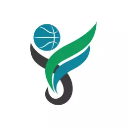 Dynamic Green and Blue Basketball Logo Showcasing Athletic Motion Logo Template