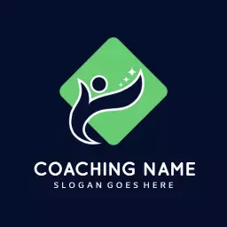 Dynamic Green and Blue Design Inspiring Personal Coaching Logo Template