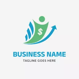 Dynamic Green and Blue Finance Growth Indicator Logo Template