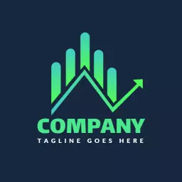 Dynamic Green and Blue Financial Growth Trader Logo Template