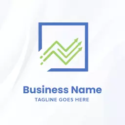 Dynamic Green and Blue Financial Growth Trends Logo Template