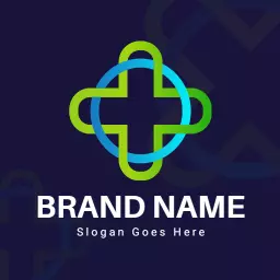 Dynamic Green and Blue Health Cross Symbol for Healthcare Logo Template