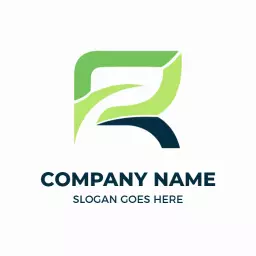 Dynamic Green and Blue R Letter Design Logo Template