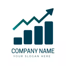 Dynamic Green and Blue Trading Growth Chart Logo Template