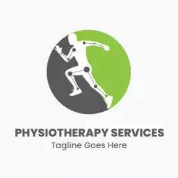 Dynamic Green and Gray Human Motion Representing Physiotherapy Logo Template