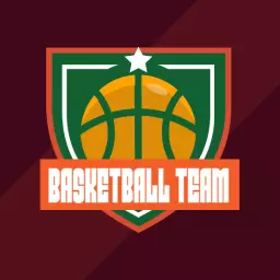 Dynamic Green and Orange Basketball Team Logo Featuring Star Template