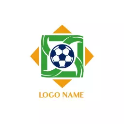 Dynamic Green and Orange Soccer Logo Embracing Team Spirit Logo Template
