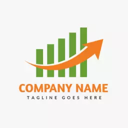 Dynamic Green and Orange Trend Analysis for Traders Logo Template