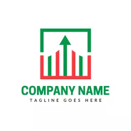 Dynamic Green and Red Financial Growth for Trader Logo Template