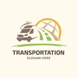 Dynamic Green and Yellow Van Representing Transportation Logo Template