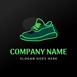 Dynamic Green Athletic Shoe Design for Trendy Shoes Logo Template