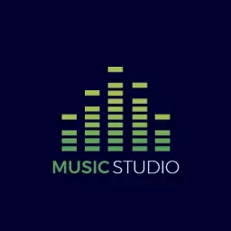 Dynamic Green Audio Wave Representation for Music Studio Logo Template