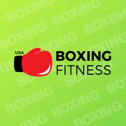 Dynamic Green Background with Red Boxing Gloves Fitness Logo Template