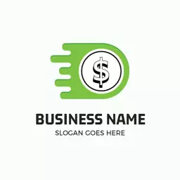 Dynamic Green Banking Services with Speedy Transactions Logo Template