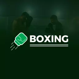 Dynamic Green Boxing Action Captured in Training Logo Template