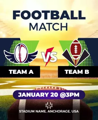 Dynamic Green Football Match Team A vs Team B Poster Template