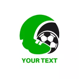 Dynamic Green Helmet and Soccer Ball Design Logo Template