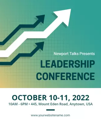 Dynamic Green Leadership Growth Conference Poster Template