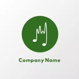 Dynamic Green Music Notes Representing Various Genres Logo Template