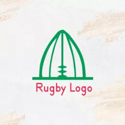 Dynamic Green Rugby Ball Design Representing Sports Culture Logo Template
