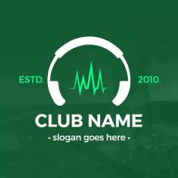 Dynamic Green Soundwave Design Promoting Nightclub Vibe Logo Template