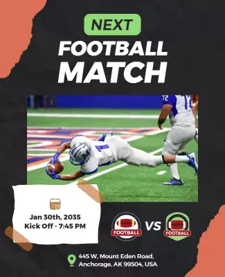 Dynamic Green Sports Football Match Announcement Poster Template