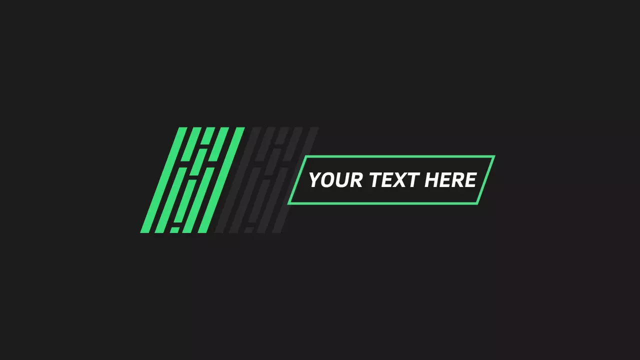 Dynamic Green Stripes on Black Background YouTube Banner Template