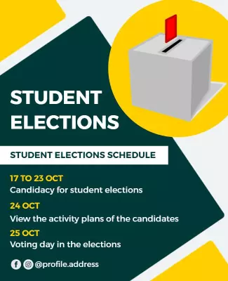 Dynamic Green Student Elections Information Schedule Poster Template