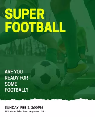 Dynamic Green Super Football Game Event Poster Template