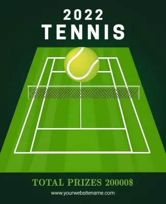 Dynamic Green Tennis Championship Tournament Poster Template