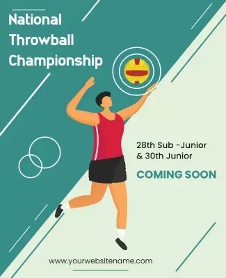 Dynamic Green Throwball Championship Coming Soon Poster Template