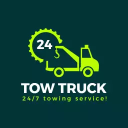 Dynamic Green Tow Truck Design for Reliable Towing Logo Template