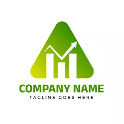 Dynamic Green Triangle Representing Trader Success Logo Template