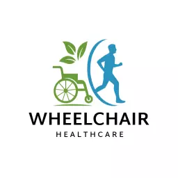 Dynamic Green Wheelchair Illustrating Active Healthcare Lifestyle Logo Template