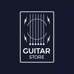 Dynamic Guitar Strings Design Representing Music Store Logo Template