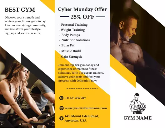 Dynamic Gym Personal Training and Fitness Solutions Brochure Template