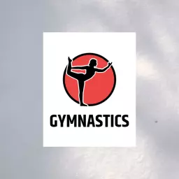 Dynamic Gymnast Performing in Red Circle for Gymnastics Logo Template