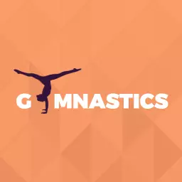 Dynamic Gymnast Performing on an Orange Background Logo Template