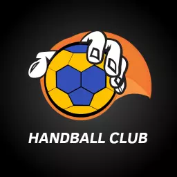 Dynamic Handball Design Featuring Bold Colors and Club Spirit Logo Template