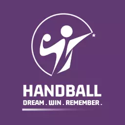 Dynamic Handball Players in Action with Inspirational Theme Logo Template