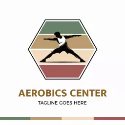 Dynamic Hexagonal Design Highlighting Aerobics Center Logo Template